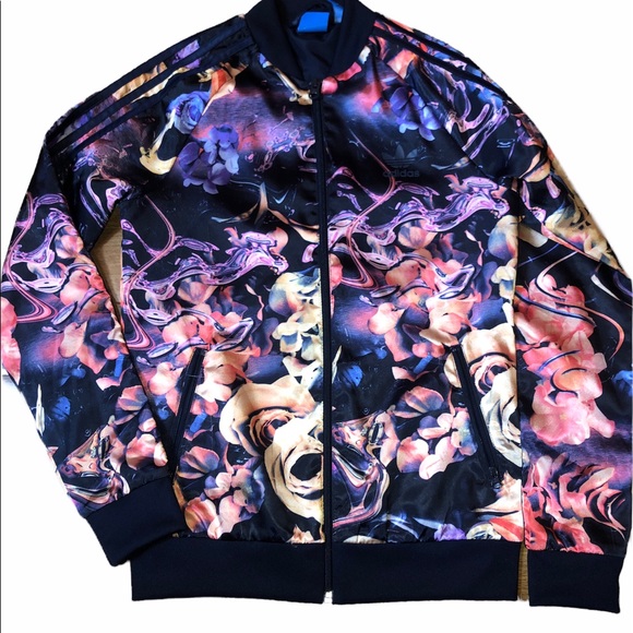 adidas Other - Adidas Floral Satin Jacket Full Zip